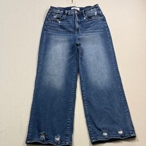 RISEN jEANS Stylish Distressed Blue Flare Jeans
